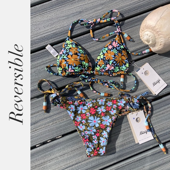 MAAJI Set - Alana String Triangle Bikini Top & Sunny Ruched Cheeky Bottom - S/L - Picture 11 of 16